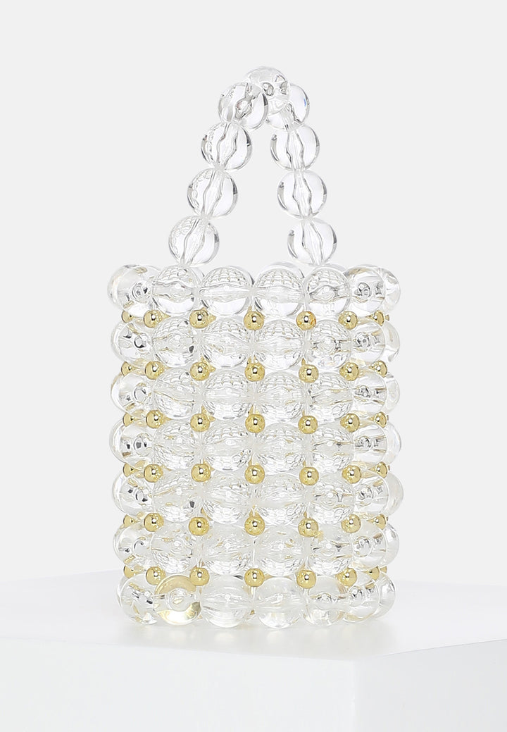 Luminous Pearlweave Bucket Bag