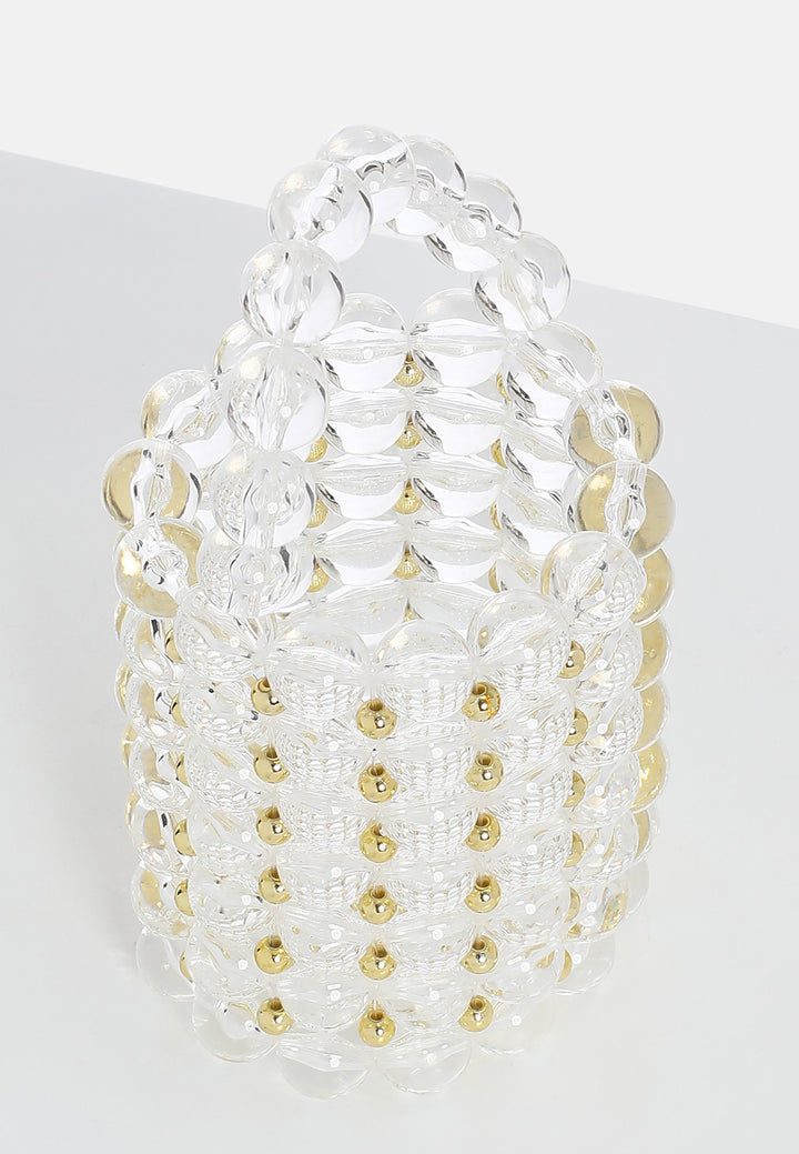 Luminous Pearlweave Bucket Bag