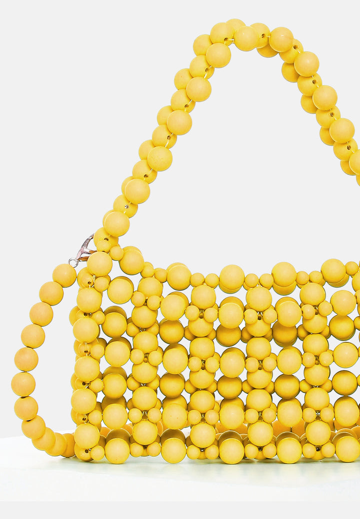 Golden Amber Beaded Mini Bag