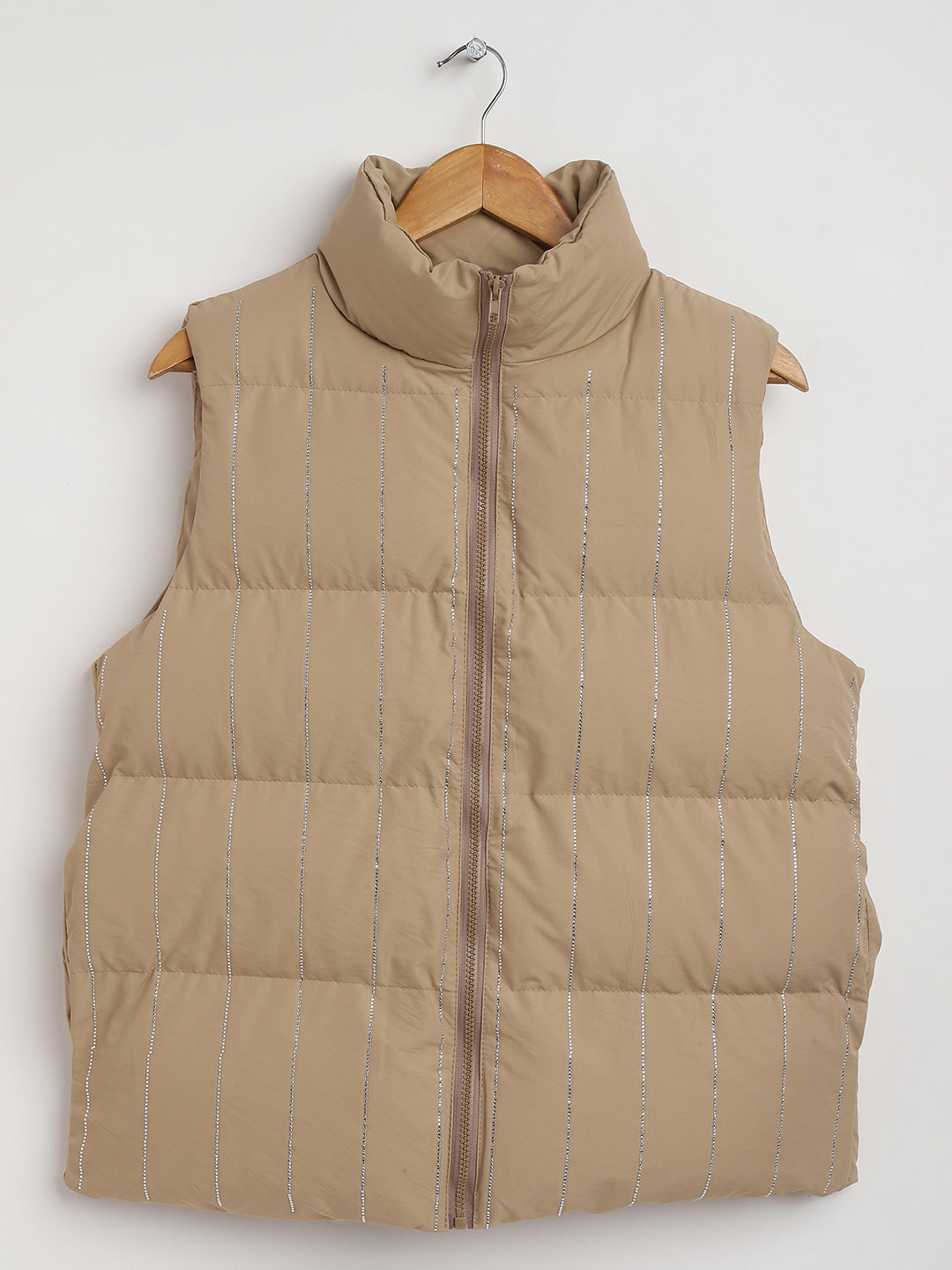 Ramona Puffer Vest in Macaroon Beige