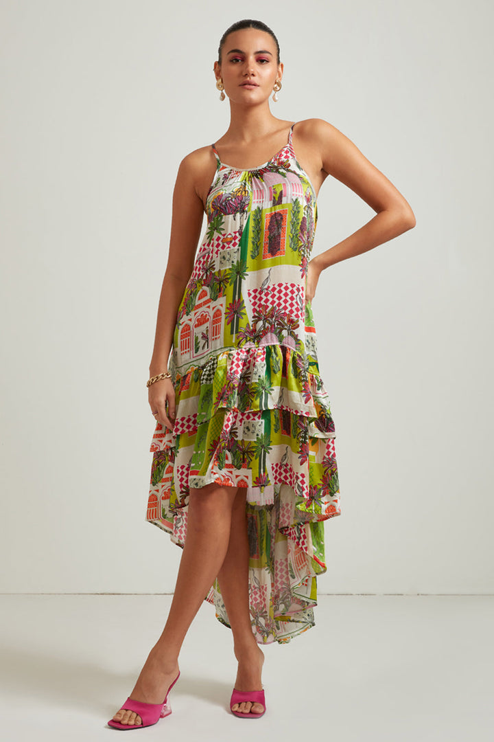 Aster High Low Ruffled Dress